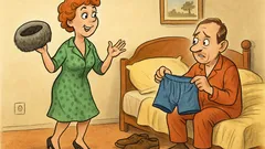 Dowcip: Żona przynosi pantofelki ze zsypu...